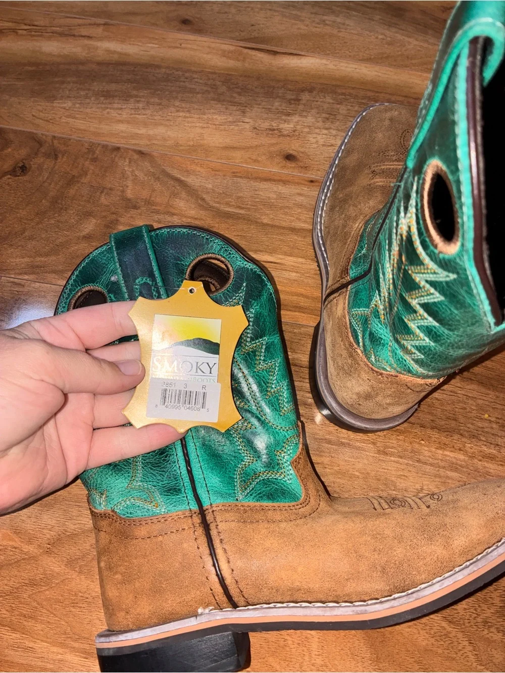 Smokey Mountain Kid’s Jesse Western Cowboy Cowgirl Boots- turquoise- size 3